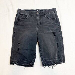 LuLaRoe black stretch distressed raw hem‎ casual shorts - Size 28